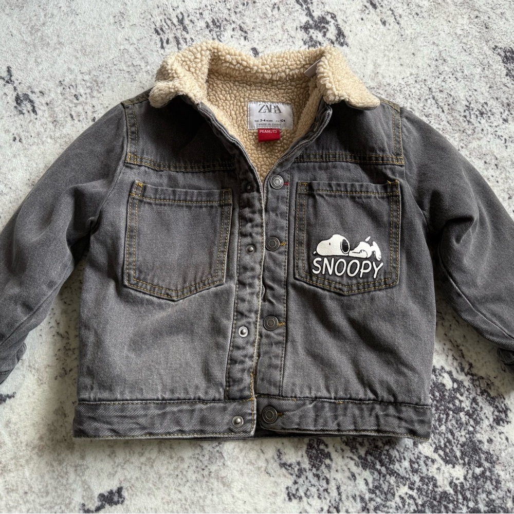 Zara Snoopy Sherpa Lined Jacket